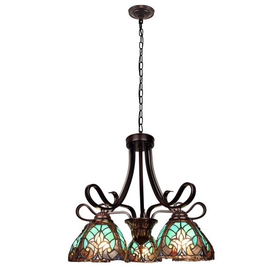 CHLOE Lighting Victorian-Style 5-Light Antique Dark Bronze Finish Large Chandelier 25" Wide