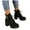 A-Black, variant on Women's Combat Boots Lace up Platform Heeled Ankle Booties Lug Sole Chunky Heel Dress Shoes Size 6-9