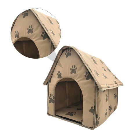 STOBOK Dog Houses Pet Tent House Coffee Non-woven Fabric 1Pcs