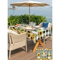thumbnail image 4 of Outdoor Tablecloth with Umbrella Hole and Zipper, Spring Gnomes Rectangle Table Cloth 54x80 Inch Waterproof Tablecloth, Botanical Budding Sunflowers Buffalo Plaid Picnic Table Cover for Patio Camping, 4 of 7