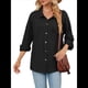 thumbnail image 2 of Blusas Informales de Larga Extragrandes con Botones y Cuello Halter para Mujer Negro XXL, 2 of 10