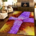 thumbnail image 2 of Orange Purple Marble Texture Area Rug, Retro Art Light Luxury Floor Carpet, Washable Soft Durable Comfortable Non-Slip Rug for Living Room Bedroom Dining Room Hallway Decor 5x7ft, 2 of 6