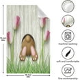 thumbnail image 5 of Easter Brown Bunny Bottom Kitchen Tea Towels Set of 6 Absorbent Hand Dish Towels, Pink Flower Spring Dishcloths Lint-Free 18x28 Inch Fast Drying for Cooking Baking Home Clean, 5 of 7