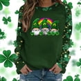 thumbnail image 2 of St Patricks Day Shirt Women Cute Gnomes with Four-Leaf Clover Print Sweatshirt Casual Crewneck Pullover Long Sleeve Holiday Tops, 2 of 5