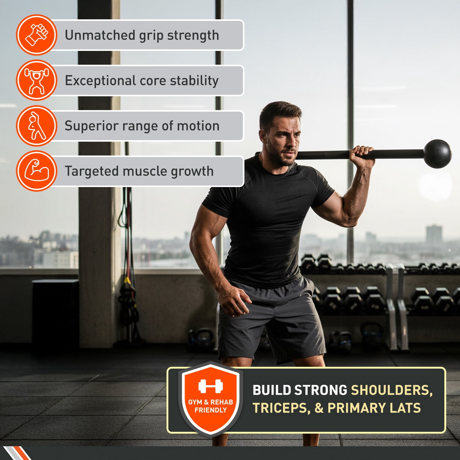 Body Sport Steel Mace, 10 lb.   Strength Training & Full Body Workouts    Professional Fitness for Gym & At Home