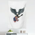 thumbnail image 1 of 4th of July Tapestry, Illustration of American Eagle Carrying Electric Guitar Designed as Flag, Fabric Wall Hanging Decor for Bedroom Living Room Dorm, 5 Sizes, White Multicolor, by Ambesonne, 1 of 1