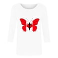 thumbnail image 4 of Fznquz Tops for Women Trendy Casual 3/4 Sleeve White Fashion T Shirts Summer Fall Graphic Crew Neck Womens Blouses Dressy Casual, 4 of 4