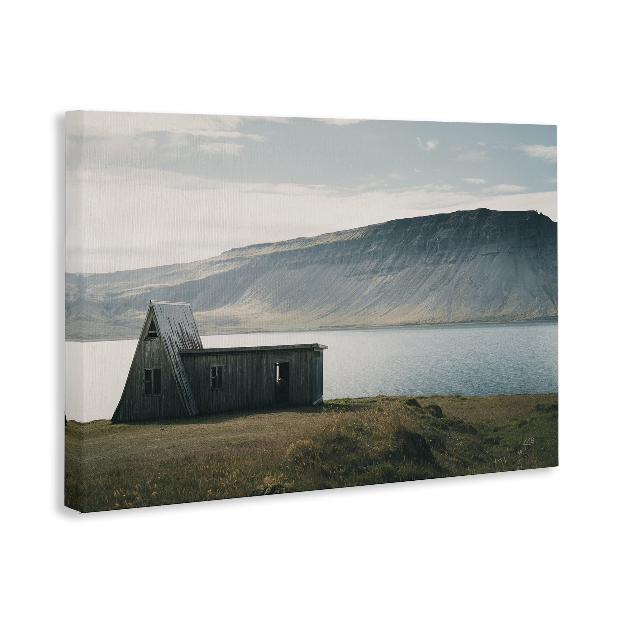 Stupell Industries Icelandic Mountain Shore Landscape & Nature Photography Wrapped Canvas Art Print Wall Art, 30 x 20