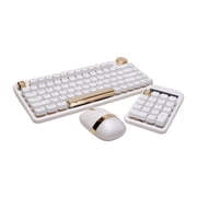 Azio IZO Bluetooth and USB Mechanical Computer Keyboard, Blue Switches (White Blossom), IK103-US