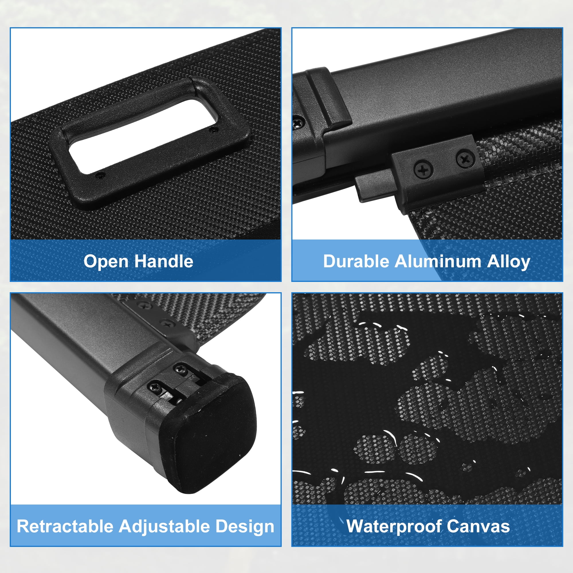 Unique Bargains Retractable Cargo Cover for Toyota RAV4 2019-2023 Waterproof Shade Black