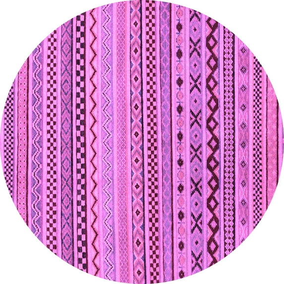 Ahgly Company Indoor Round Abstract Purple Modern Area Rugs, 8' Round