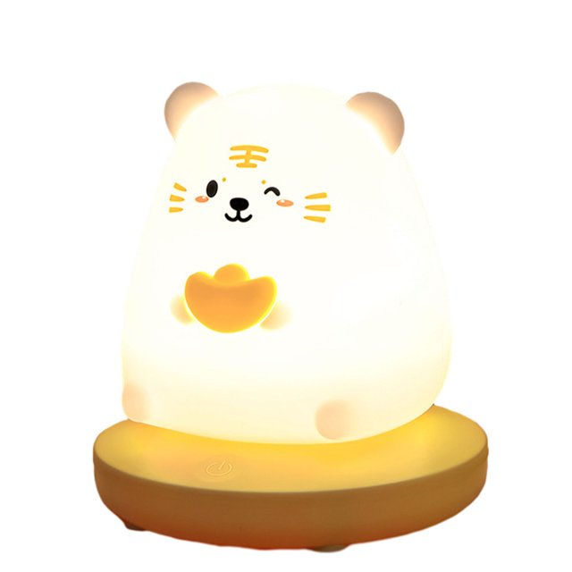 Bewildely – Luz nocturna LED regulable para dormitorio infantil, regalos recargables por USB y decoración de habitaciones Iluminación y accesorios Tigre