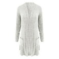 thumbnail image 5 of Women's Fashion Leisure Outdoor Autumn And Winter Long Solid Color Long Sleeve Loose Pocket Cardigan Jacket Cardigan Womens Long Sleeve Button down Knit Cardigan Sweater Creme Cardigan Ladies Short, 5 of 8