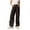 Black, variant on Women Cargo Pants, Elastic Waist Zipper Button Closure Solid Loose Trousers with Pockets Streetwear