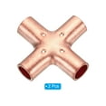 thumbnail image 3 of Conector de tubo de cobre en cruz Uxcell de 4 vías, conector igual de alimentación para plomería y aire acondicionado de 1/4 de pulgada, paquete de 2, 3 of 5