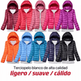 thumbnail image 5 of Chaqueta con capucha para mujer, color negro, plumón de pato, algodón y poliéster, 5 of 5