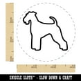 thumbnail image 2 of Airedale Terrier Bingley Waterside Dog Outline Self-Inking Rubber Stamp Ink Stamper - Fuchsia Ink - Small 3/4 Inch, 2 of 7