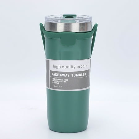 

Homeex Home Portable Silicone Carrying Rope Straw Insulation Cup Green 532ml
