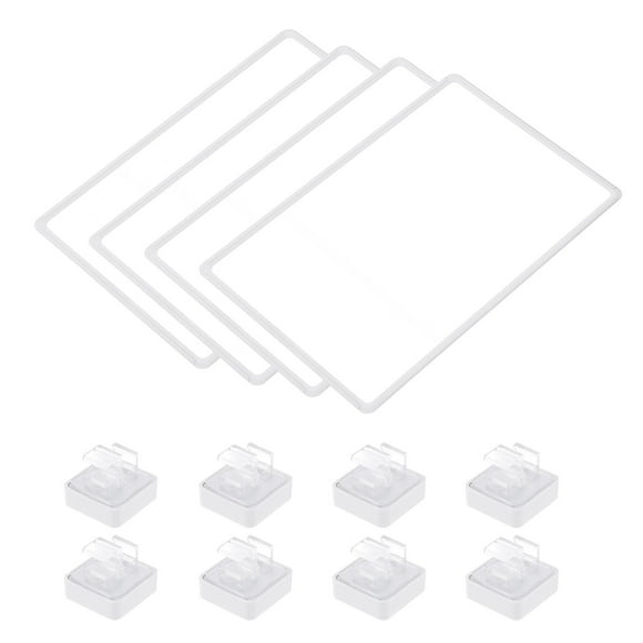 4pcs Magnetic Label Holder, 17 x 12 Inch A3 Shelf Label Card Sign Frame with Base for Metal Shelf Rack, White
