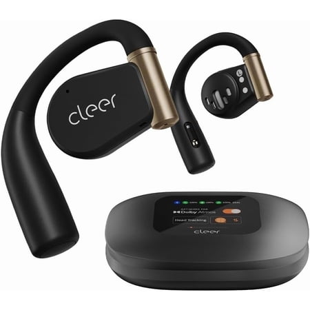 Cleer Arc3 Sports Pro Open Ear Headphones, Dolby Audio True Wireless,40Hr Battery, BT 5.4, IPX7, Heart Rate Monitoring, Smart Case, Comfort Fit, Black