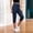 Navy, variant on Fnooota Women's Capri Pants, Casual Drawstring Summer Elastic Waist Cargo Capris Gray Size S-2XL