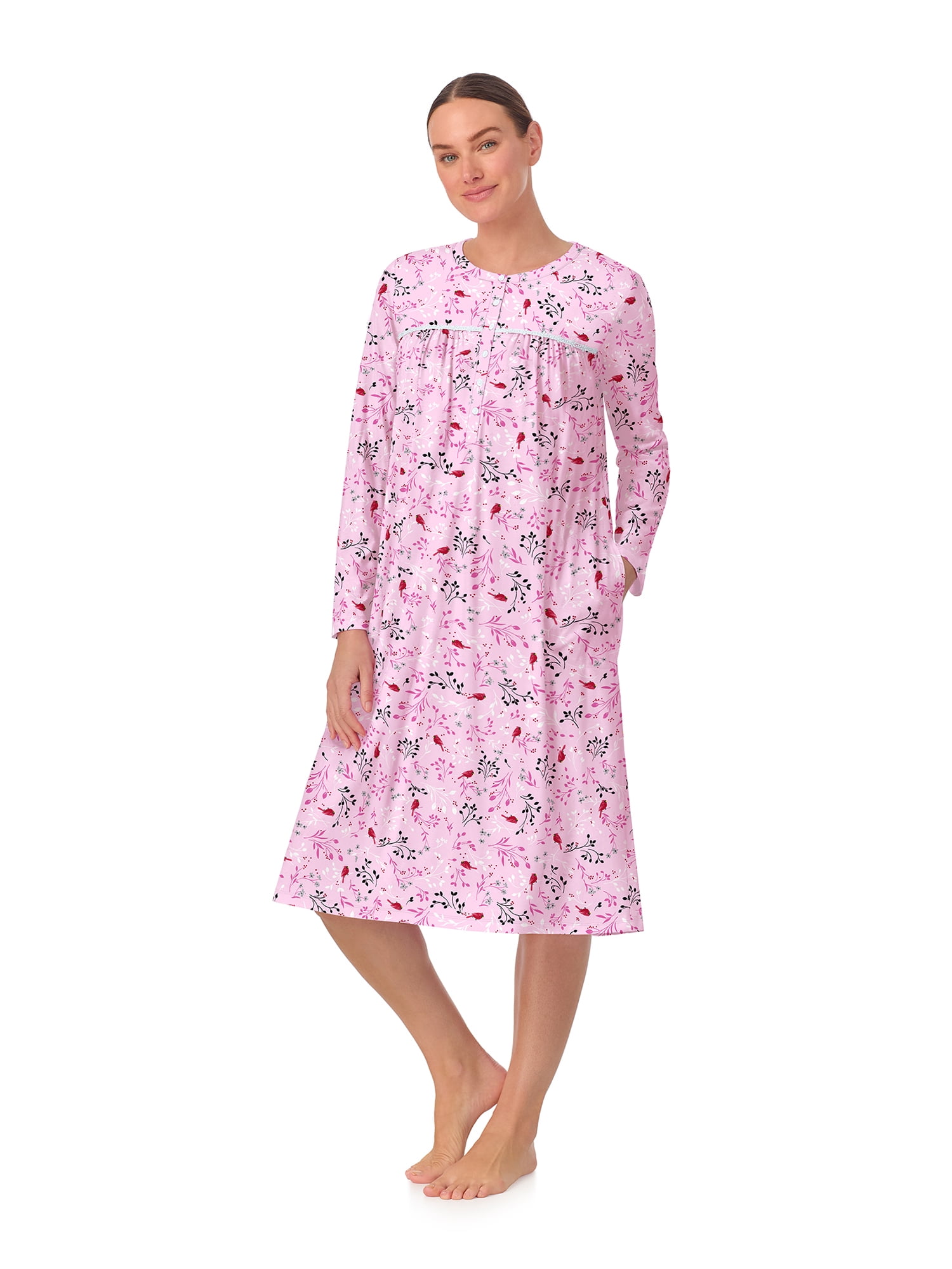 Aria Women’s 100% Cotton Long Sleeve Ballet Nightgown, Sizes XS-5X
