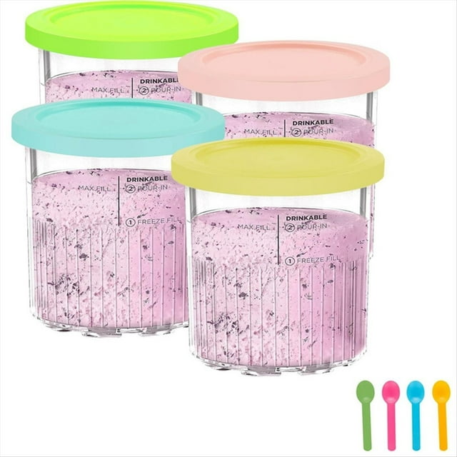 Repuesto para Pintas y Tapas para Creami - Paquete de 4 NC501, Compatible con para NC501 NC500 Series Creami Deluxe