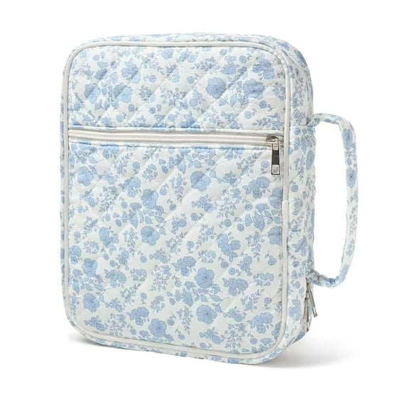 Reusable Quilted Book Bag Organizers with Zippered Pockets for Churches Travel, Study Essentials & Women's Accessories