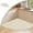 Beige, variant on Non- Corner Kitchen Rug - Absorbent Braided Floor Mat for Sink Areas, Washable Circular Sector Mat with Rubber Backing, Imitation Linen Kitchen Carpet