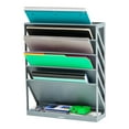 thumbnail image 5 of Mind Reader 5-Tier Vertical File Storage, Desktop Organizer, Wall Mount, Office, Plastic, 13"L x 4.25"W x 16"H, Gray, 5 of 5