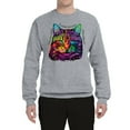 thumbnail image 2 of Wild Bobby, If You're Nice I Might Let You Live With Me Colorful Cat Animal Lover Unisex Crewneck Graphic Sweatshirt, Heather Grey, Large, 2 of 3