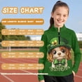 thumbnail image 6 of Psesaysky Girl's Cute St. Patrick Dog Print Sweatshirt Long Sleeve Graphic Sweatshirt Half Zip Pullover Preppy Athletic Tops Cute Winter Clothes Jacket Trendy 12-13 Years, 6 of 6