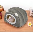 thumbnail image 1 of Casa de invierno para hámster, mascota gris, cama acogedora y cálida adecuada para animales pequeños, cama nido de cobaya, erizo, jerbo, rata, 1 of 5