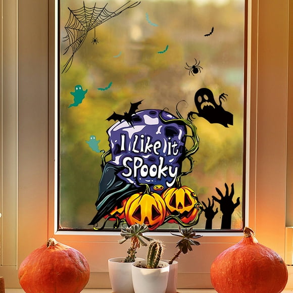 EGNMCR Halloween Decorations, Halloween Ornaments, Halloween Gifts Halloween Ghost Letter Painting Wall Sticker Window Horror Decoration Sticker Self-adhesive Wallpaper Self adhesive stickers