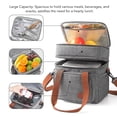 thumbnail image 3 of Lunch Bag, Grey Lunch Cooler Box Thermal Waterproof  For Picnic, 3 of 8
