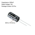 thumbnail image 2 of Uxcell 2200uF 16V 105C Capacitores electrolíticos de aluminio de alta temperatura 25 paquetes, 2 of 5