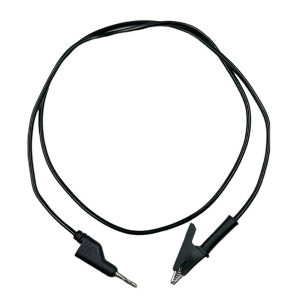 Cable de prueba de conector banana a pinza de cocodrilo de 100 cm para ensamblaje de circuitos. Negro