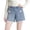 Z-01Blue, variant on Ruyang Tween Girls Distressed Raw Hem Denim Shorts Teen Girls Elastic Waist Straight Leg Jean Shorts Kids Y2k Summer Denim Shorts