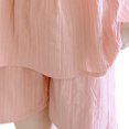 thumbnail image 3 of Conjunto de pijama camisola de verano para mujer, pantalones cortos con ribete de volantes de Color liso, ropa de dormir de 2 piezas, ropa de descanso, 3 of 8