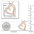thumbnail image 5 of Dazzlingrock Collection Round White Diamond Double Heart Love Slider Pendant for Women with 18 Inch Silver Chain (0.20 ctw, Color I-J, Clarity I1-I2) in 18K Rose Gold, 5 of 6