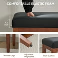 thumbnail image 6 of 43'' Upholstered Faux Leather Bench, Modern Accent Ottoman Bench for Bedroom, Living Room, Dinning Room, Hallway, Black, 6 of 8