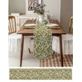 thumbnail image 3 of nqOlkjepod Vintage Orange Green Leaves Table Runner 108 Inches Long Farmhouse Dress Scarves, Farmhouse Botanical Linen Dining Tablerunner for Coffee Table/Kitchen Island/Party Décor, 13" x 108", 3 of 8