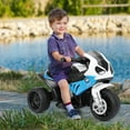 thumbnail image 2 of Costway Kids Ride On Motorcycle BMW Licensed 6V Electric 3 Wheels Bicycle Music & Light Blue, 2 of 8