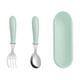 thumbnail image 1 of Naiovety Juego de tenedor y cuchara elegante y contemporáneo de acero inoxidable para colección de cocina, vajilla fácil de limpiar Mostrada Verde, 1 of 6