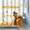 thumbnail image 2 of Thanksgiving Cute Turkey Shower Curtain Autumn Fall Maple Leaf Shower Curtains Sets Lovely Give Thanks Bathroom Curtain in with 12 Hooks, 2 of 7