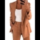 thumbnail image 1 of Conjuntos de 2 Piezas para Mujer, Grandes, Estilo Informal de Negocios, Larga, Solapa, Pantalón Recto, Trajes. Café M, 1 of 5
