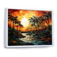 thumbnail image 2 of Designart "Mosaic of Orange Palms A Unique Perspective VI" Beach Floater Framed Wall Decor, 2 of 7