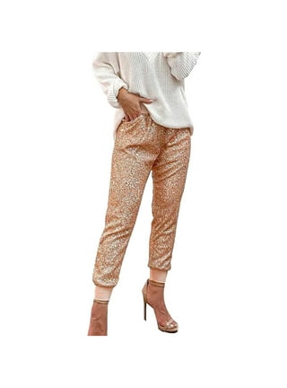 fartey Reflective Pants Men Hip Hop Trousers Casual Gold Print Metallic  Jogger Sweatpants Drawstring Sequin Shiny Pant 