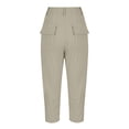 thumbnail image 6 of Chiccall Classic Cargo Shorts for Men Below Knee Capri Pants Back Elastic Button Zipper Fashion Straight Leg Shorts with Pockets, 6 of 7