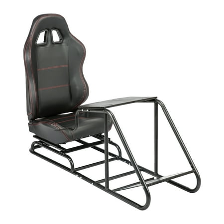 ADJUSTABLE RACING SEAT COCKPIT SIMULATOR CHAIR W/PEDAL+SHIFTER